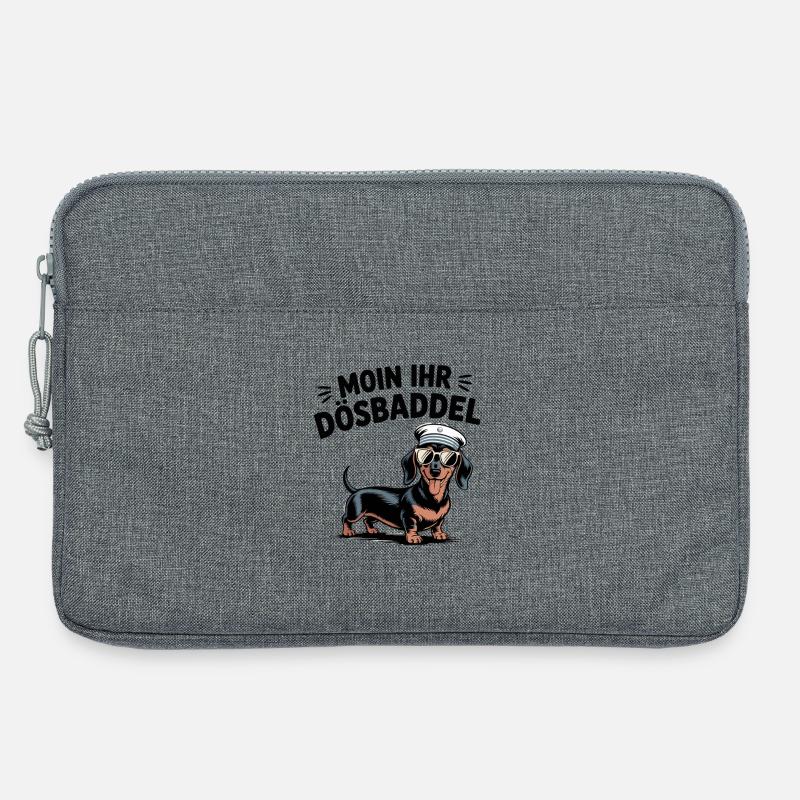  Moin Ihr Dösbaddel Dackel Seemann Spruch - Laptoptasche 13" - Grau meliert