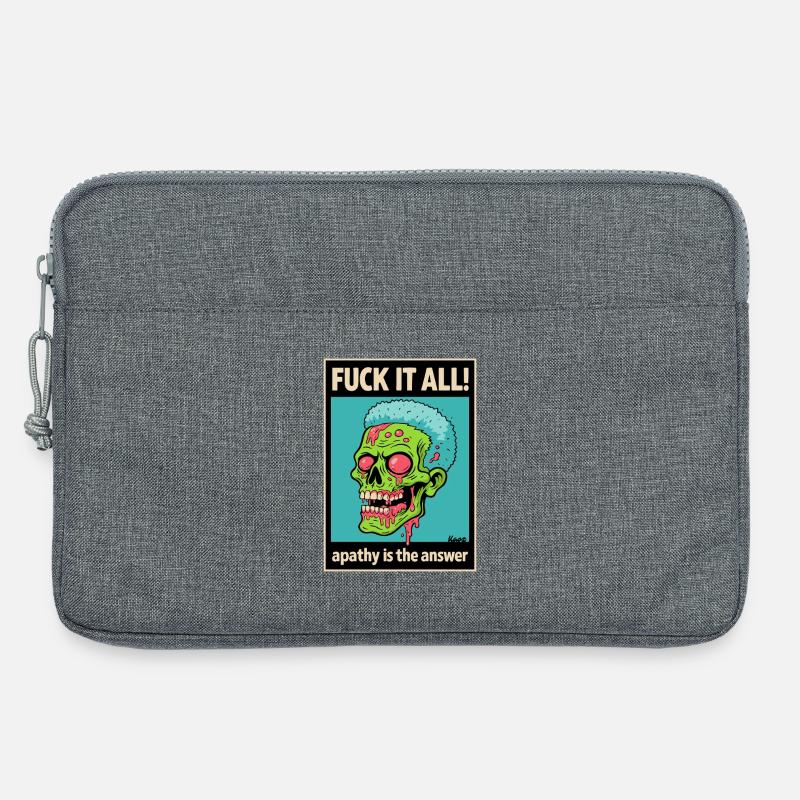 Zombie Totenschädel mit mutigem Statement - Laptoptasche 13" - Grau meliert