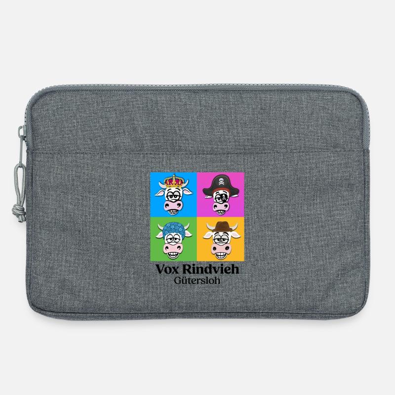 Kuhquartett-VR mit Text - Laptoptasche 13" - Grau meliert