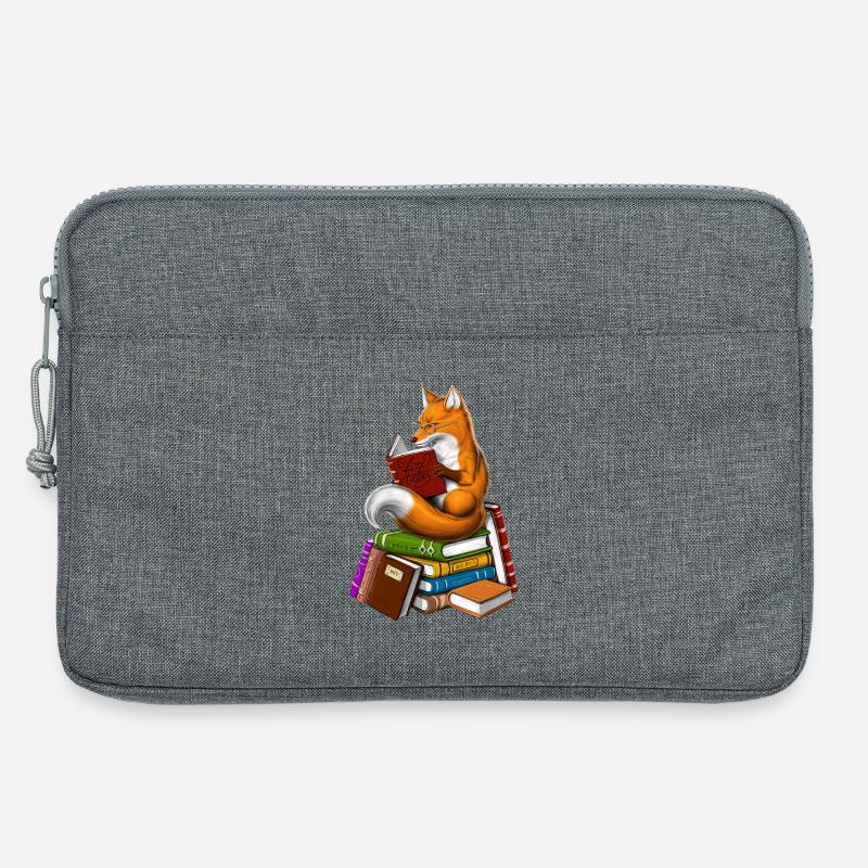 Fuchs liest ein Buch - Laptoptasche 13" - Grau meliert