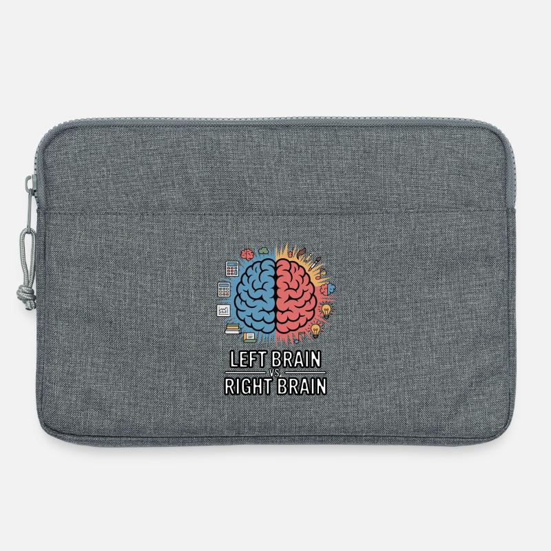 Linke Gehirnhälfte vs. rechte Gehirnhälfte - Laptoptasche 13" - Grau meliert