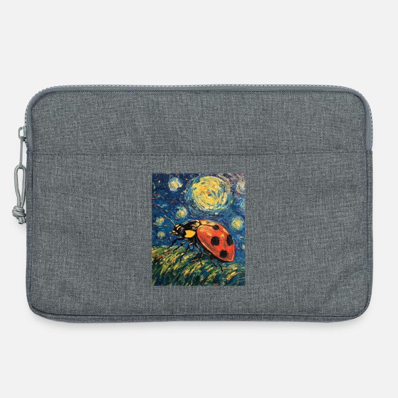 Marienkäfer Van Gogh Style Starry Night - Laptoptasche 13" - Grau meliert