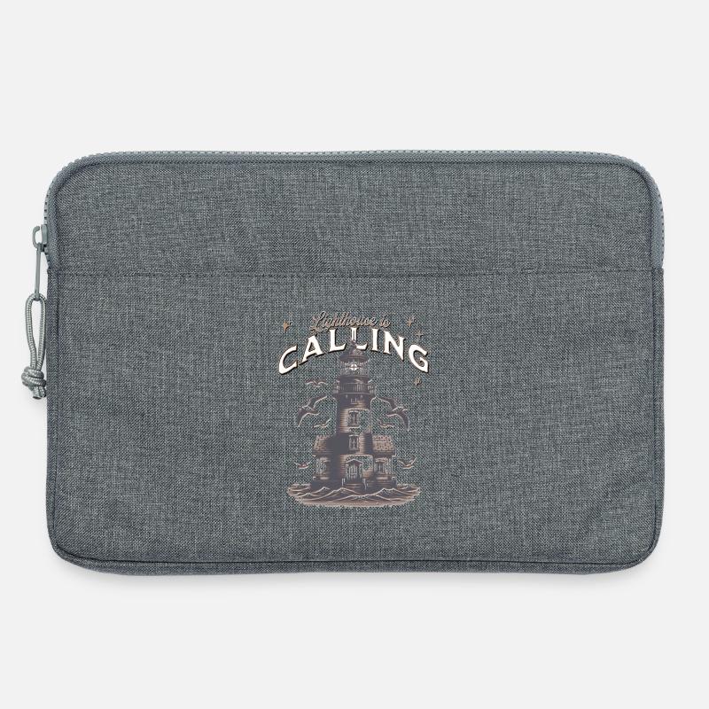Leuchtturm ruft Küstennächte - Laptoptasche 13" - Grau meliert