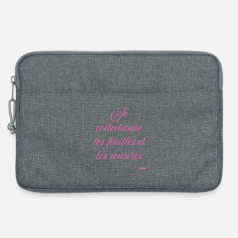 Ich sammle Blätter und lächle - Laptoptasche 13" - Grau meliert