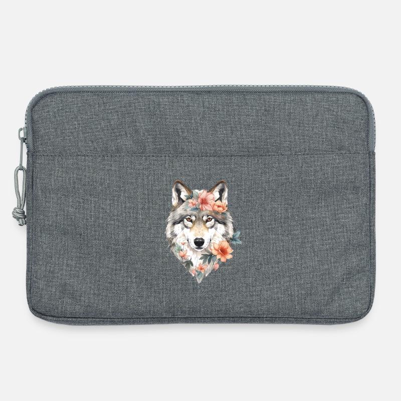Blütenwolf Portrait - Laptoptasche 13" - Grau meliert