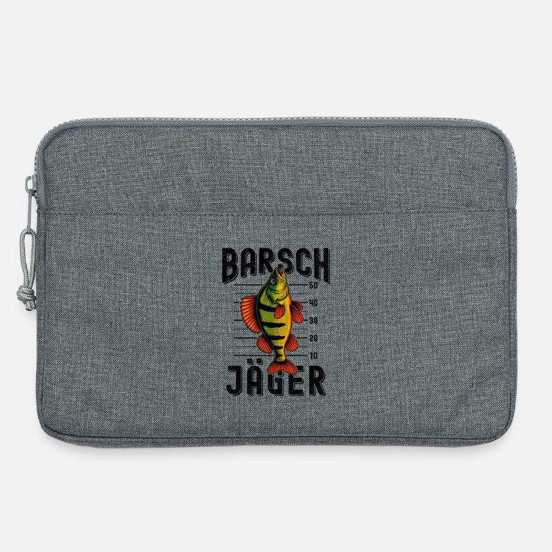 Barsch Jäger Barschangler Barsch Barsche angeln - Laptoptasche 13" - Grau meliert