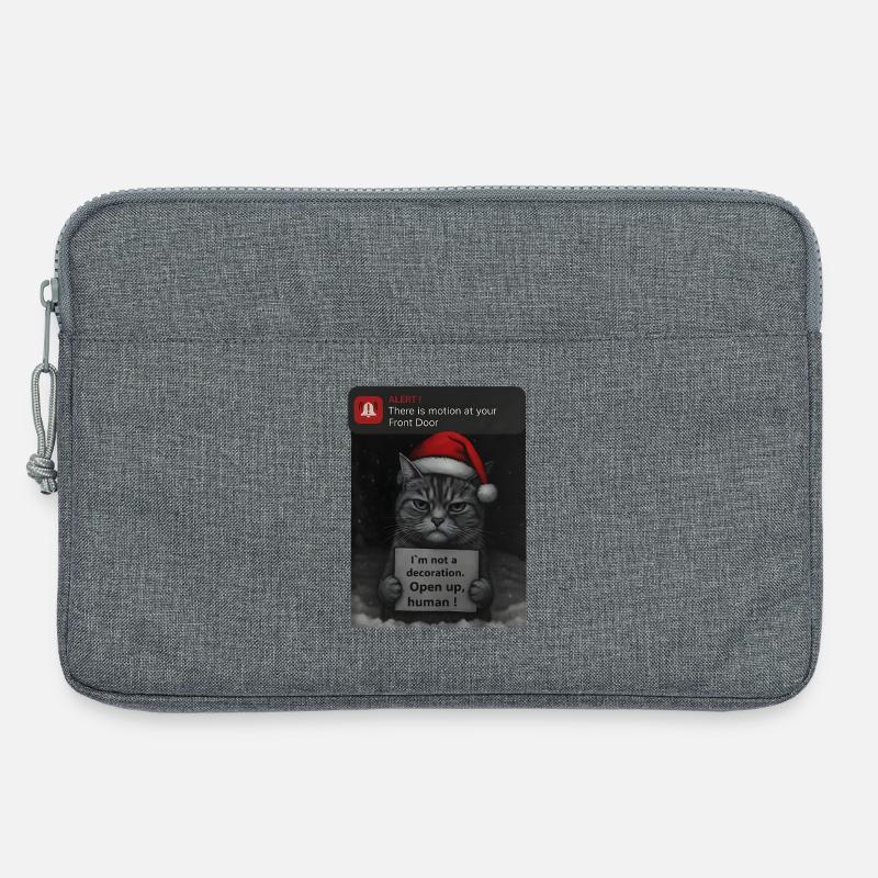 Katze Weihnachten mit lustigen Spruch Katzen - Laptoptasche 13" - Grau meliert