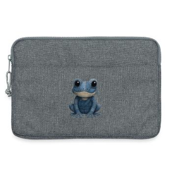 Denim Patchwork Frosch - Laptoptasche 13" - Grau meliert - Vorne