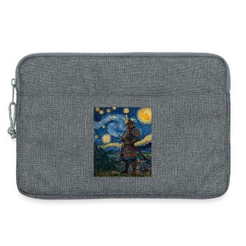Samurai Japan Van Gogh Style Starry Night - Laptop bag 13" - heather grey - Front