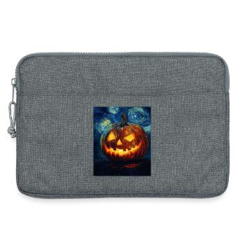 Kürbis Halloween Van Gogh Style Starry Night - Laptoptasche 13" - Grau meliert - Vorne