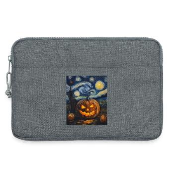Kürbis Halloween Van Gogh Style Starry Night - Laptoptasche 13" - Grau meliert - Vorne