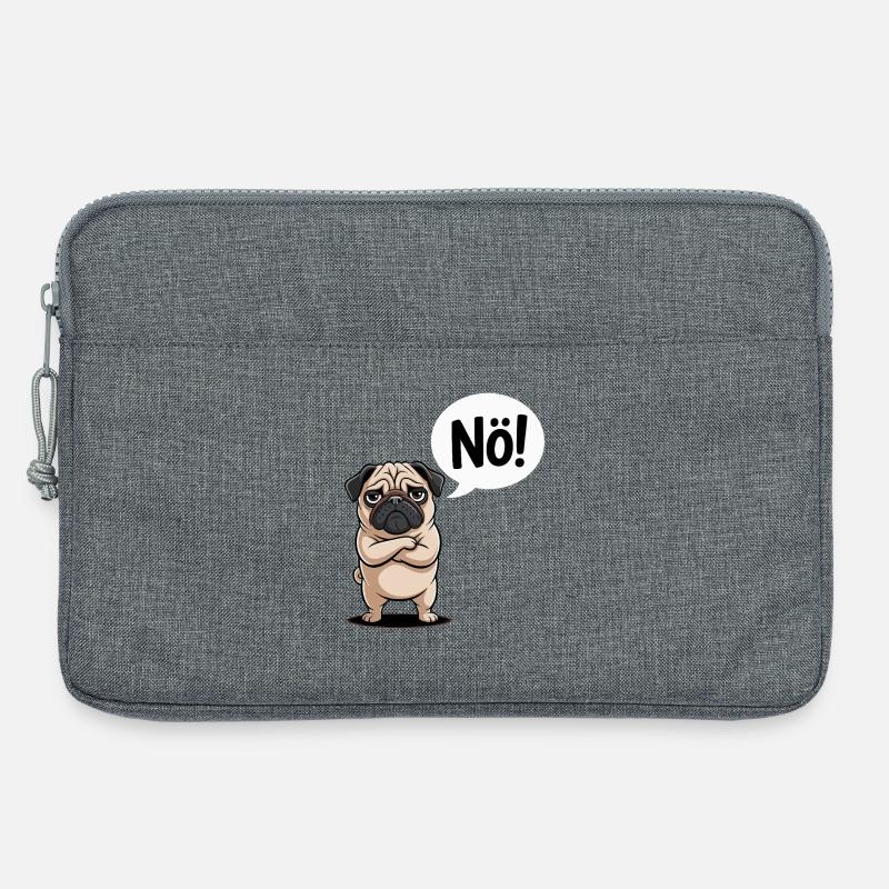 Nö Sprechender Mops Comic Lustig - Laptoptasche 13" - Grau meliert