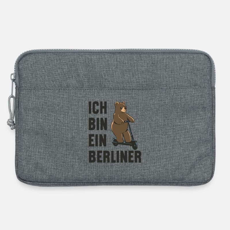 Ein Berliner-Bär auf Roller! Ich bin ein Berliner - Laptoptasche 13" - Grau meliert