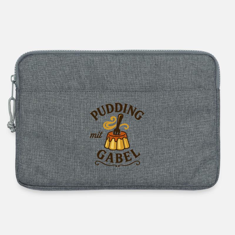 Pudding mit Gabel - Laptoptasche 13" - Grau meliert