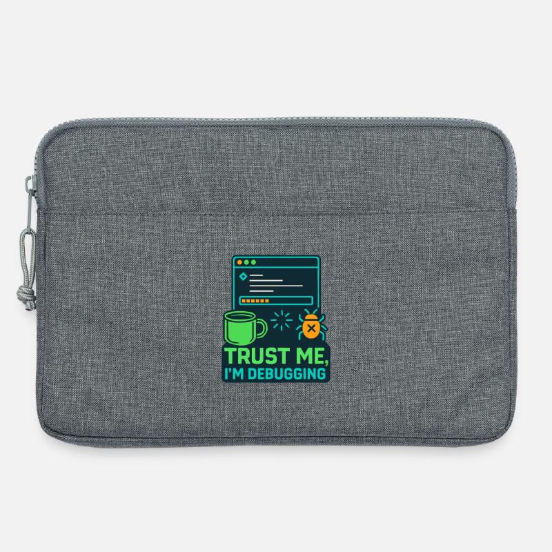Lustiges IT Design – Trust me, I’m debugging - Laptoptasche 13" - Grau meliert