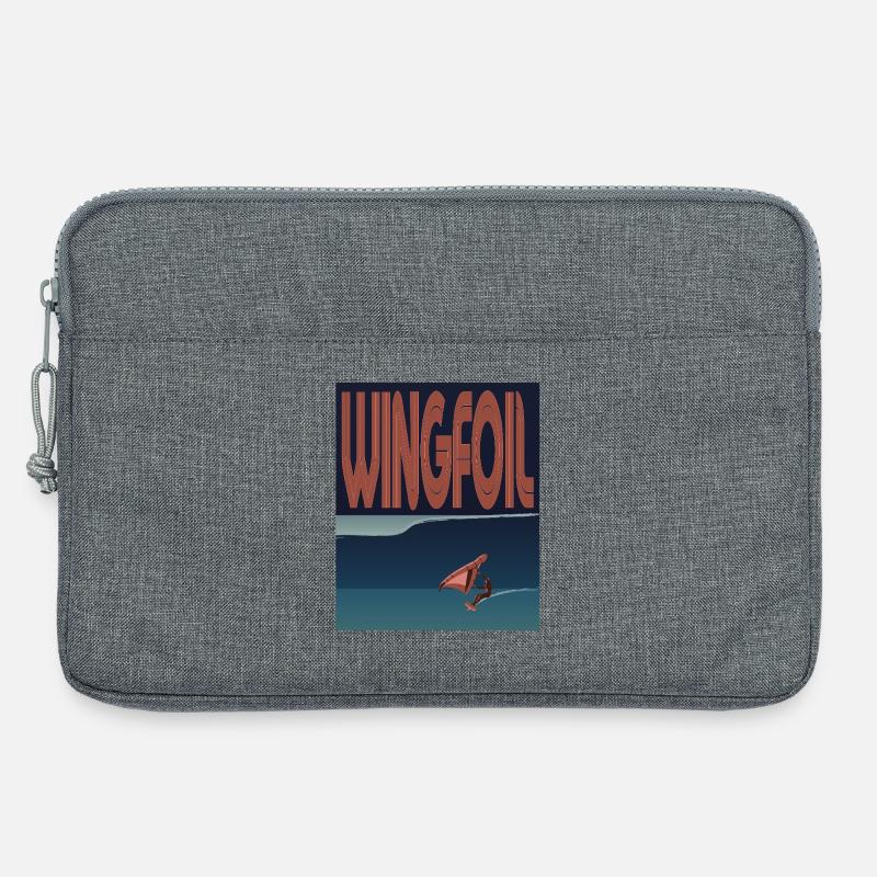 Wingfoiler Welle - Laptoptasche 13" - Grau meliert
