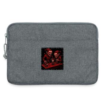 Horreur effrayante de Noël Zombie Elfe Squelette - Sacoche pour ordinateur portable 13 pouces - gris chiné - Devant