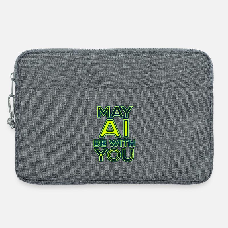 Möge die KI mit dir sein Neon - Laptoptasche 13" - Grau meliert