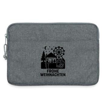 Frohe Weihnachten Silhouette - Laptoptasche 13" - Grau meliert - Vorne