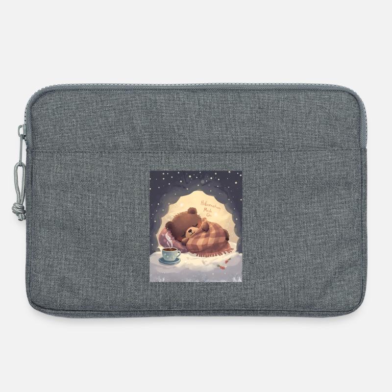 Winterschlafmodus in der gemütlichen Bärennacht - Laptoptasche 13" - Grau meliert