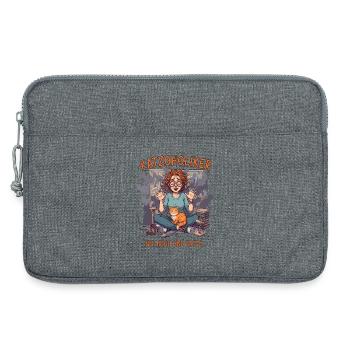 Katzoholiker Nur noch eine Katze - Lustiger Spruch - Laptoptasche 13" - Grau meliert - Vorne