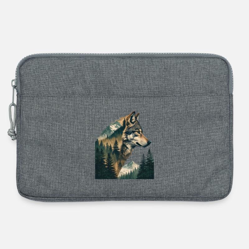 Waldwolf Doppelbelichtung - Laptoptasche 13" - Grau meliert