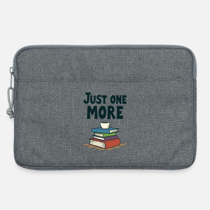 Just One More Bücher Lesen Kaffee - Laptoptasche 13" - Grau meliert