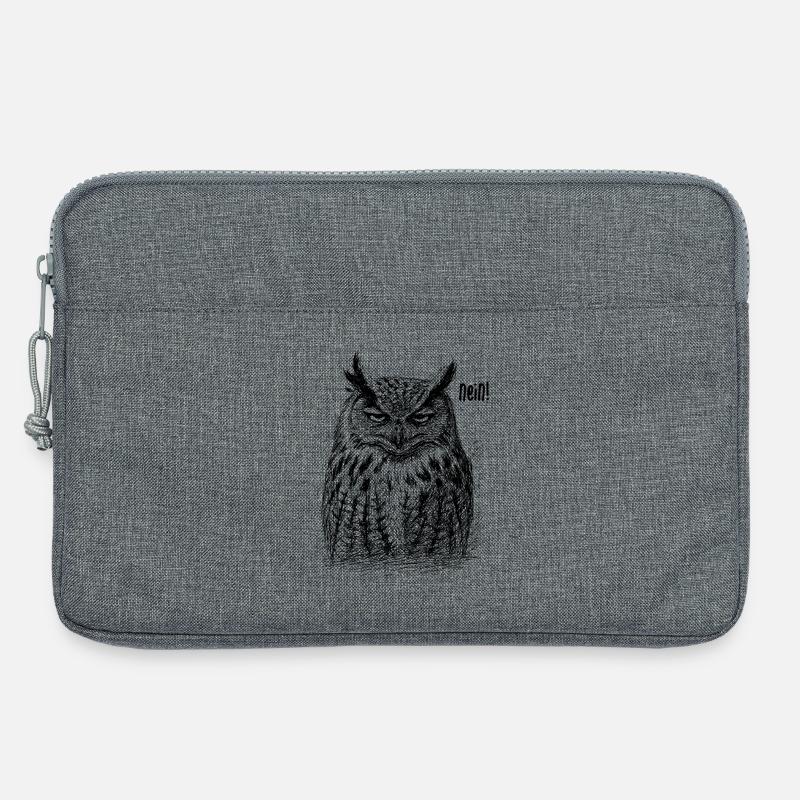 Müde Eule - Nein - Laptoptasche 13" - Grau meliert
