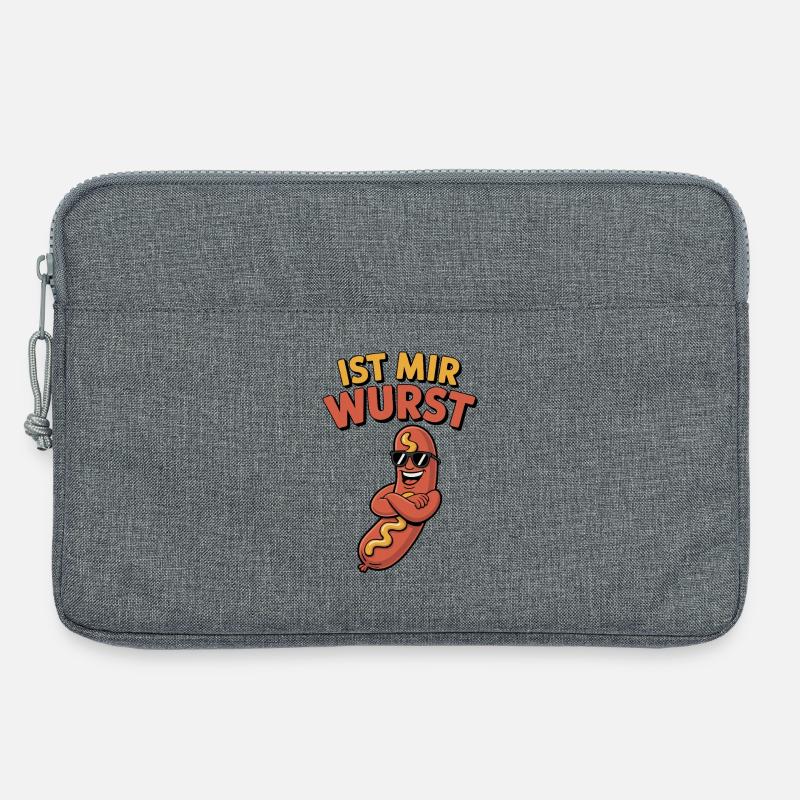 Ist mir Wurst – coole Wurst mit Spruch - Laptoptasche 13" - Grau meliert