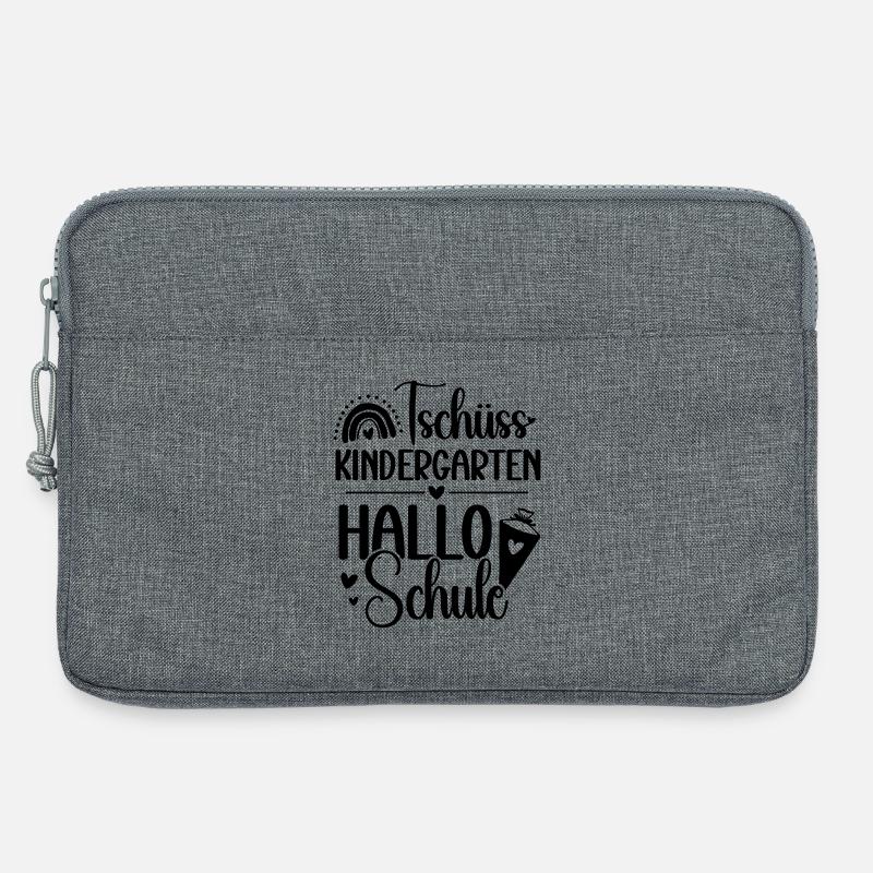 Hallo Schule – Schulkind 2026 - Erster Schultag - Laptoptasche 13" - Grau meliert