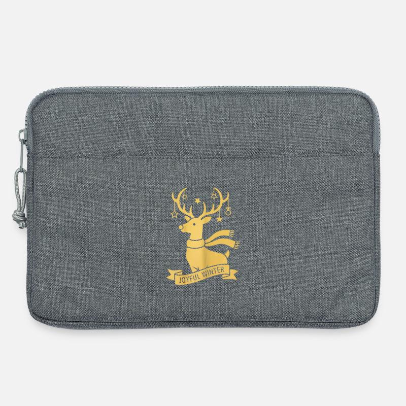 Golden Reindeer – Joyful Winter Design - Laptoptasche 13" - Grau meliert