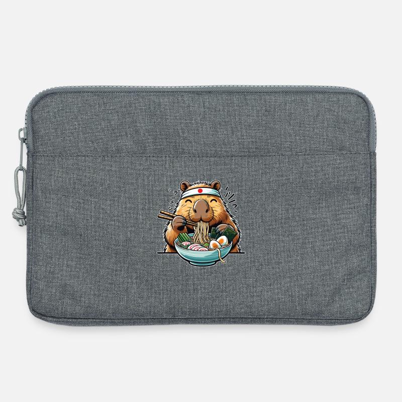 Capybara mit Nudeln Ramen kawaii Capybara - Laptoptasche 13" - Grau meliert