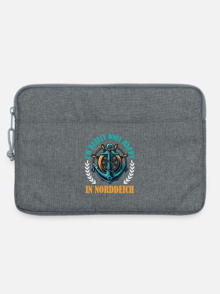Nordsee WIRKLICH GLÜCKLICH BIN ICH NUR IN - Laptoptasche 13" - Grau meliert