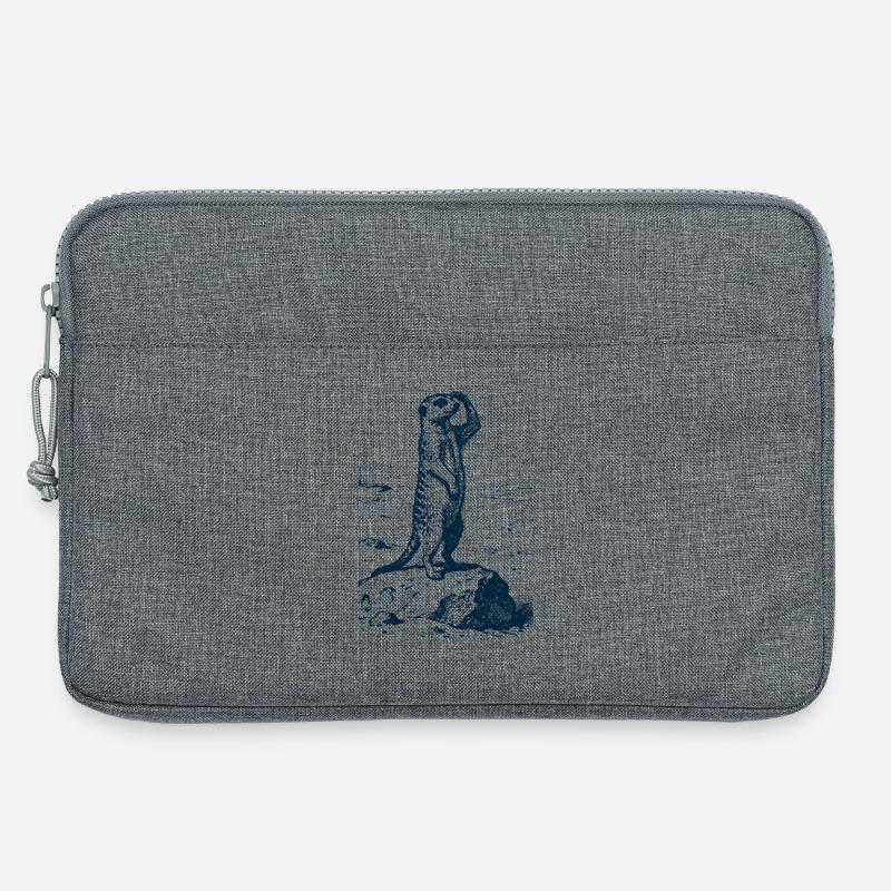 Erdmännchen Wache - Laptoptasche 13" - Grau meliert