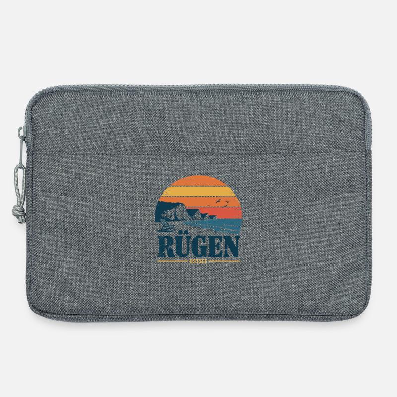 Rügen Ostsee Retro Geschenk - Laptoptasche 13" - Grau meliert