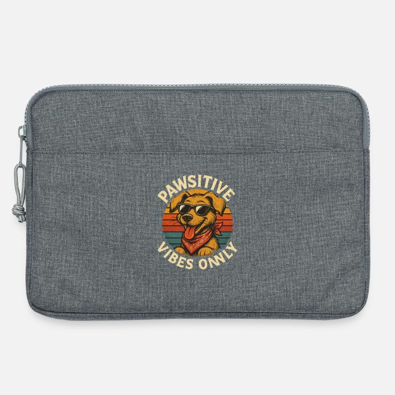 Pawsitive Vibes Only Hund Retro - Laptoptasche 13" - Grau meliert