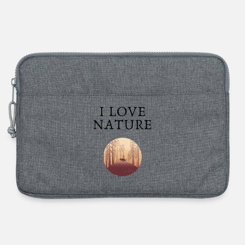 Silhouettierte Waldhirsche bei Einbruch der Dämmerung - Laptoptasche 13" - Grau meliert