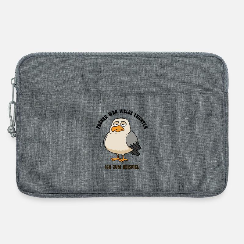 Früher war vieles leichter - Möwe Spruch - Laptoptasche 13" - Grau meliert