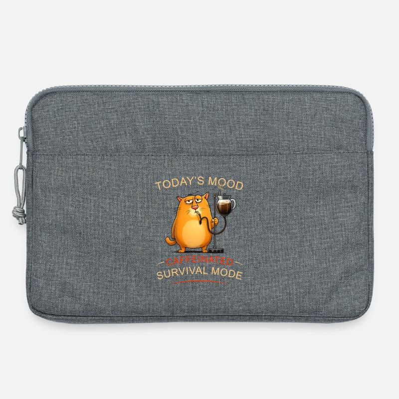 Coffee cat in survival mode - Laptop bag 13" - heather grey