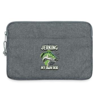 Immer mit meiner Rute zucken, komisches Angeln - Laptoptasche 13" - Grau meliert - Vorne