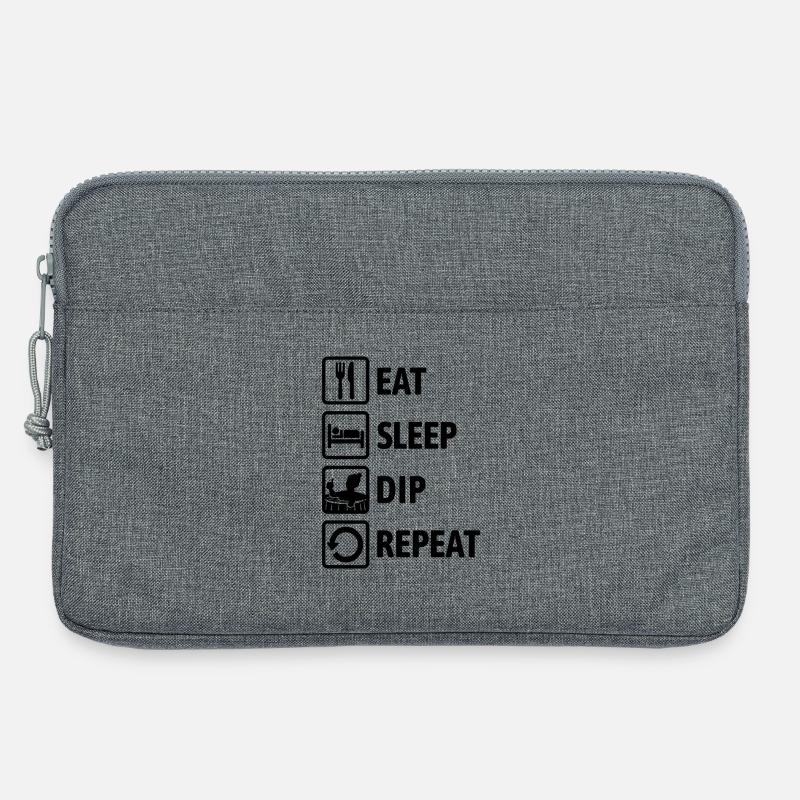 Eat Sleep Dip Repeat - Eisbaden - Winterbaden - Laptoptasche 13" - Grau meliert