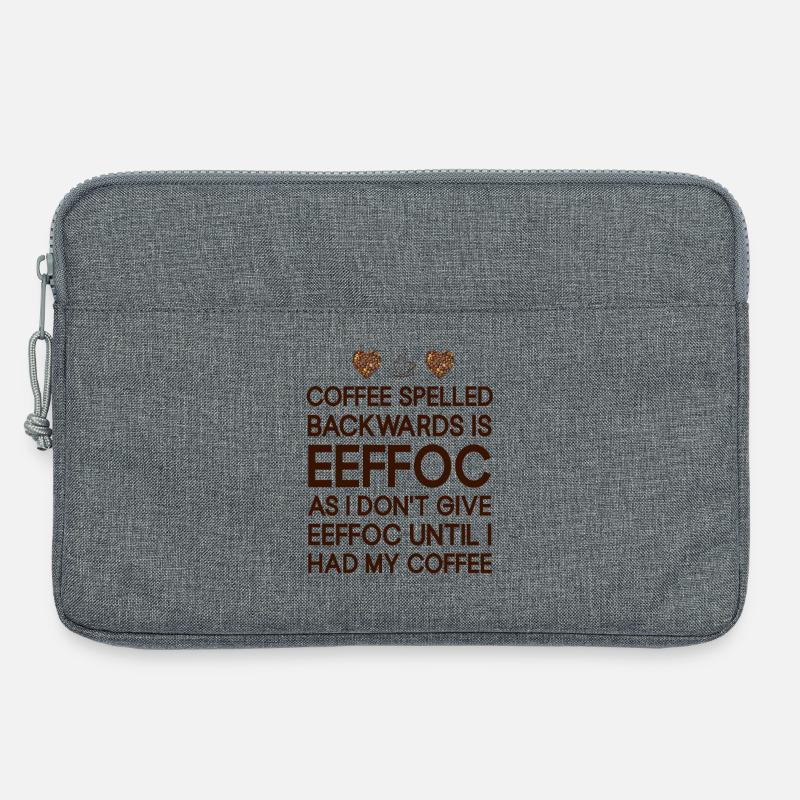 Coffee spelled backwarts is EEFFCO Coffee Sayings - Laptoptasche 13" - Grau meliert