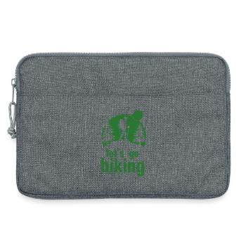Let's go hiking Bergsteiger Wanderer Silhouette - Laptoptasche 13" - Grau meliert - Vorne