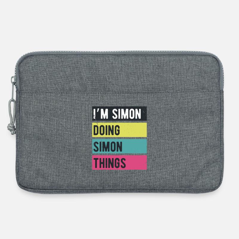 Ich bin Simon und mache Simon Things Retro Colors - Laptoptasche 13" - Grau meliert