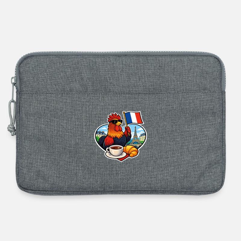 Frankreich – French Rooster Café Paris Tour Eiffel - Laptoptasche 13" - Grau meliert