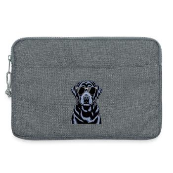Labrador noir - Sacoche pour ordinateur portable 13 pouces - gris chiné - Devant