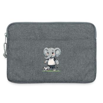 Elefant Fußballkicker - Laptoptasche 13" - Grau meliert - Vorne