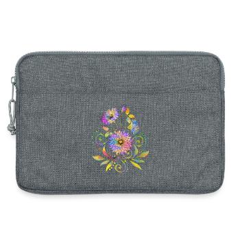 Blumen - Laptoptasche 13" - Grau meliert - Vorne