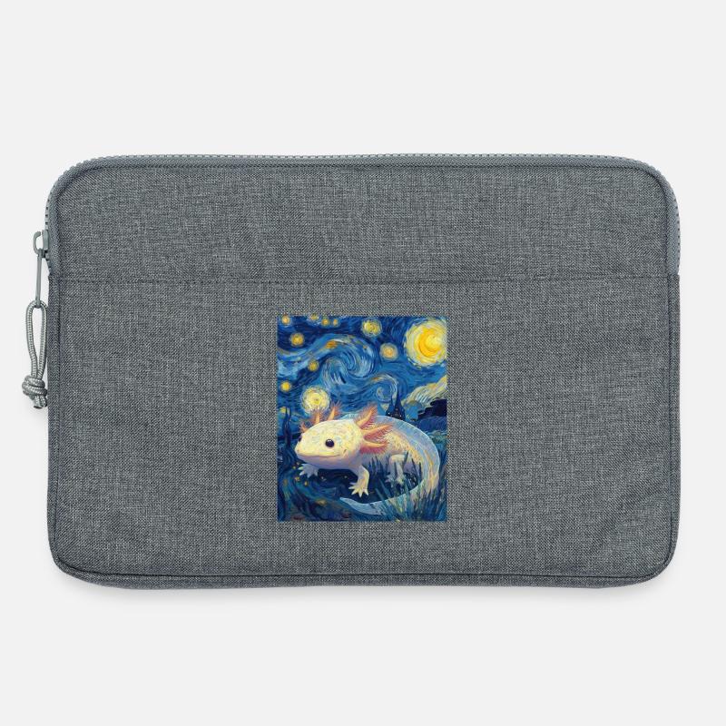 Axolotl Van Gogh Starry Night - Laptoptasche 13" - Grau meliert