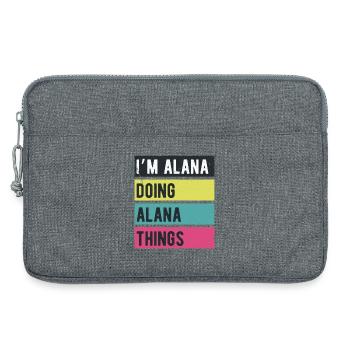 Je suis Alana qui fait des couleurs rétro d’Alana Things - Sacoche pour ordinateur portable 13 pouces - gris chiné - Devant